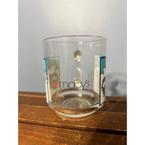 Macy's 2007 Santa Bear Family Glass‎ Mug Christmas Drinkware Dept Store Y2K - Picture 2 of 6